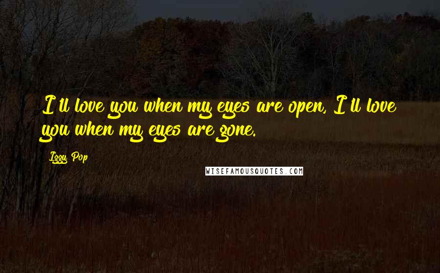 Iggy Pop Quotes: I'll love you when my eyes are open, I'll love you when my eyes are gone.