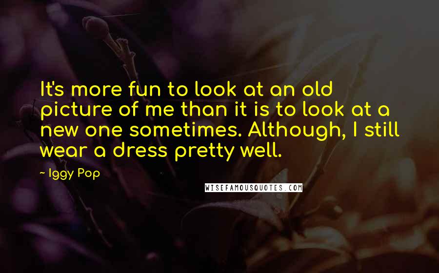 Iggy Pop Quotes: It's more fun to look at an old picture of me than it is to look at a new one sometimes. Although, I still wear a dress pretty well.