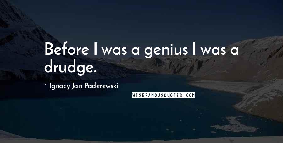 Ignacy Jan Paderewski Quotes: Before I was a genius I was a drudge.
