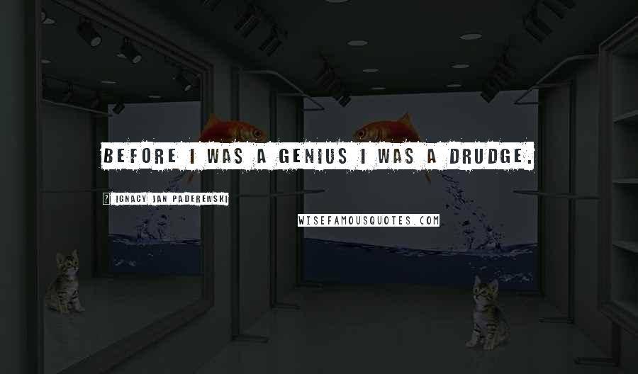 Ignacy Jan Paderewski Quotes: Before I was a genius I was a drudge.