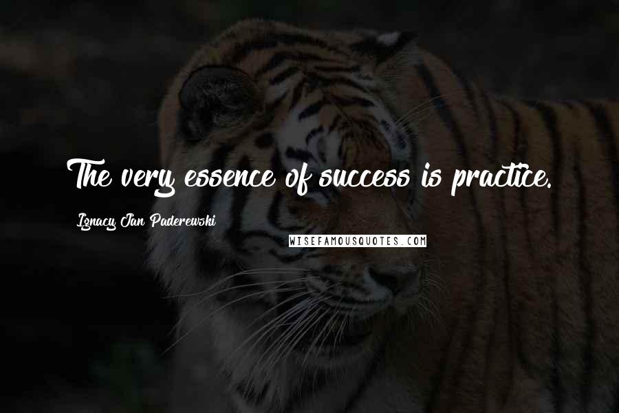 Ignacy Jan Paderewski Quotes: The very essence of success is practice.