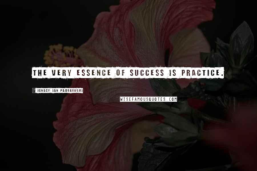 Ignacy Jan Paderewski Quotes: The very essence of success is practice.