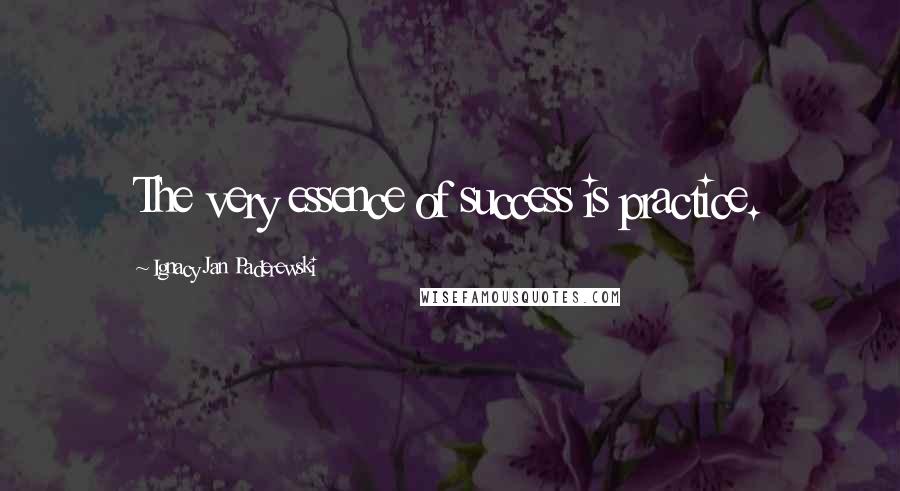 Ignacy Jan Paderewski Quotes: The very essence of success is practice.