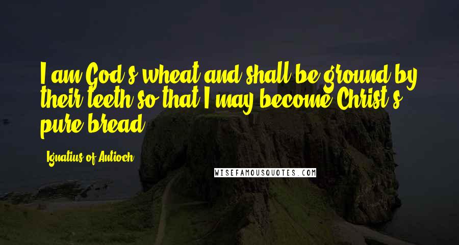 Ignatius Of Antioch Quotes: I am God's wheat and shall be ground by their teeth so that I may become Christ's pure bread.