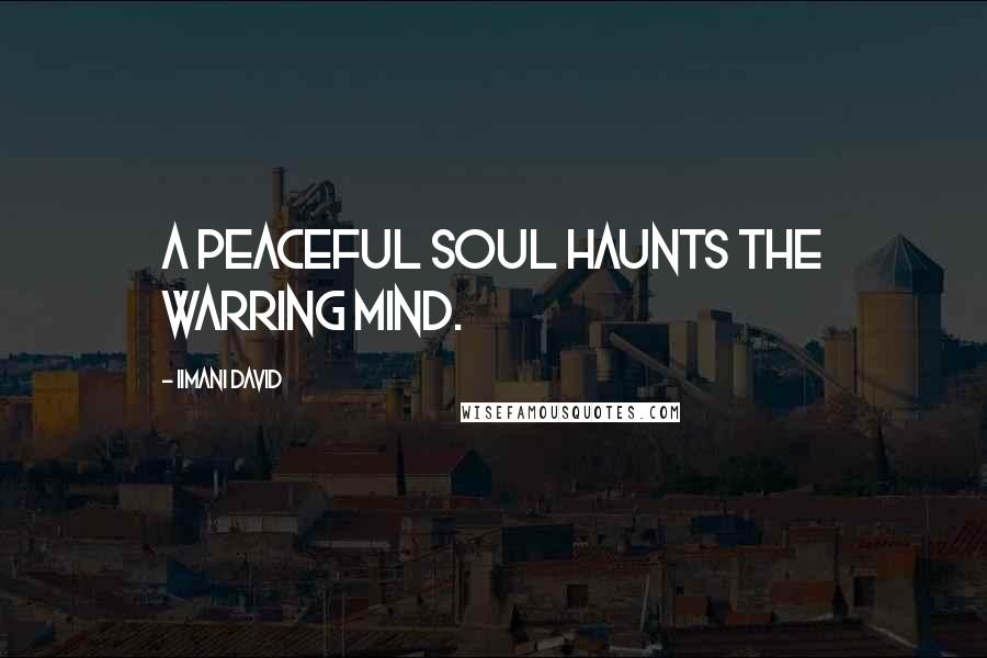 Iimani David Quotes: A peaceful soul haunts the warring mind.