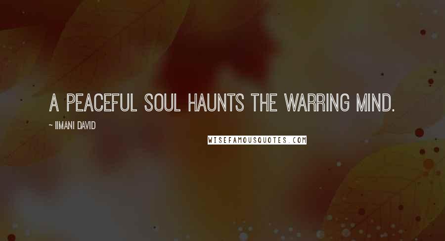 Iimani David Quotes: A peaceful soul haunts the warring mind.