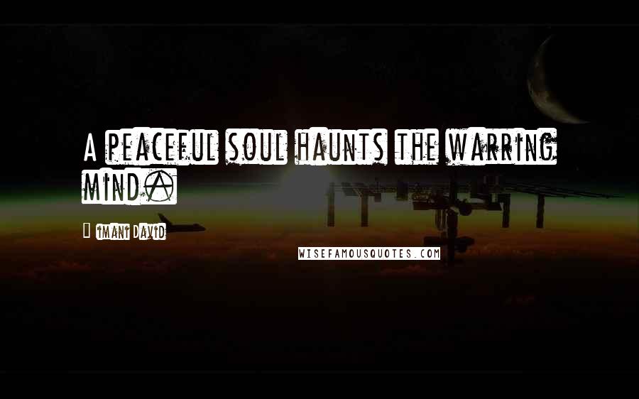 Iimani David Quotes: A peaceful soul haunts the warring mind.