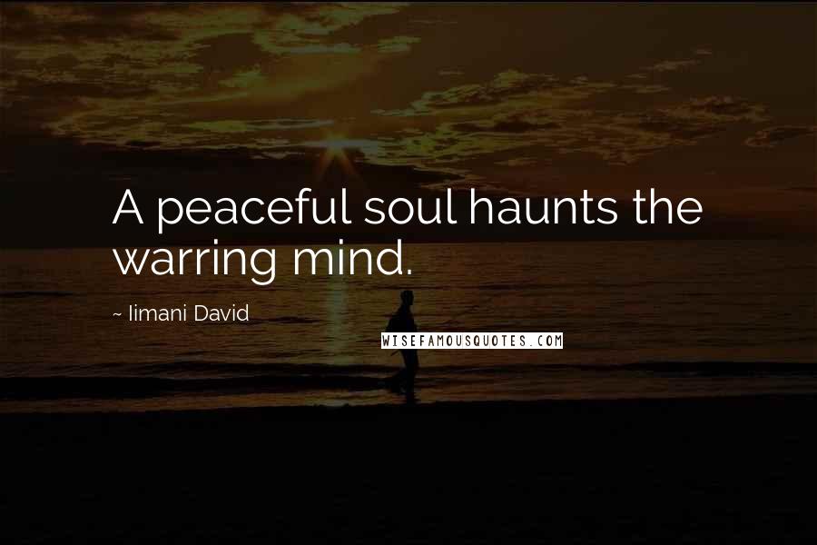 Iimani David Quotes: A peaceful soul haunts the warring mind.