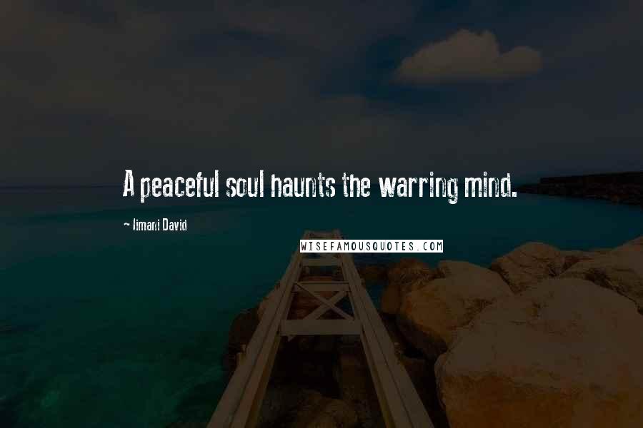 Iimani David Quotes: A peaceful soul haunts the warring mind.