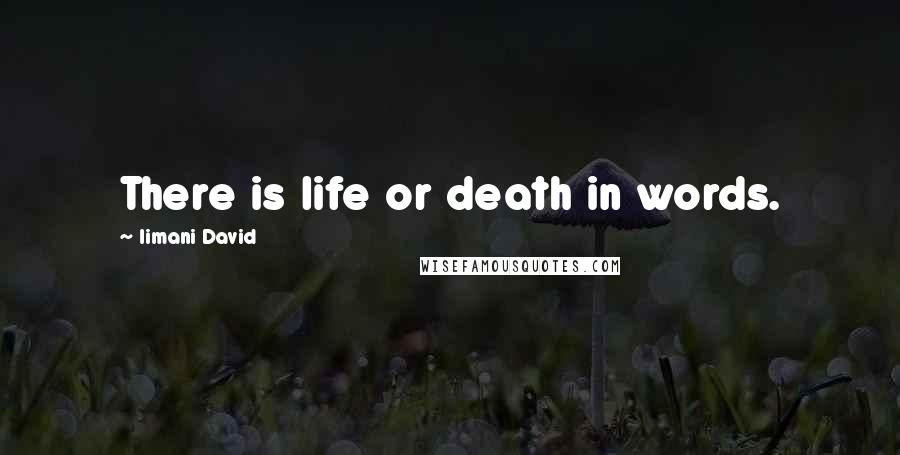 Iimani David Quotes: There is life or death in words.