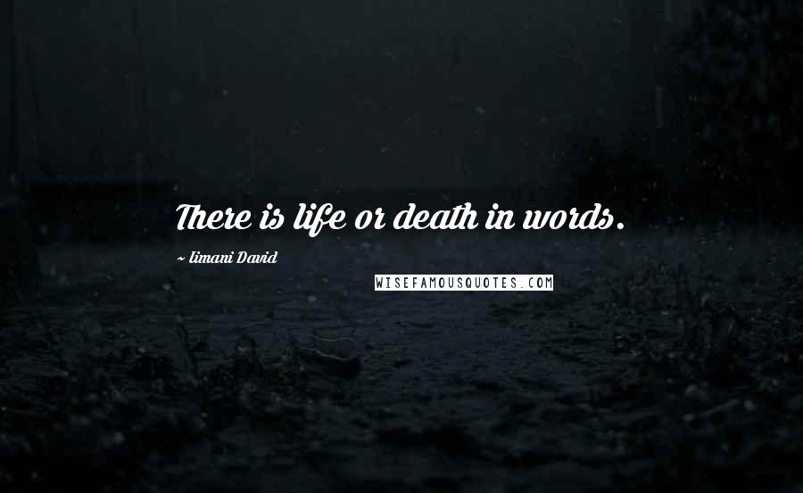 Iimani David Quotes: There is life or death in words.