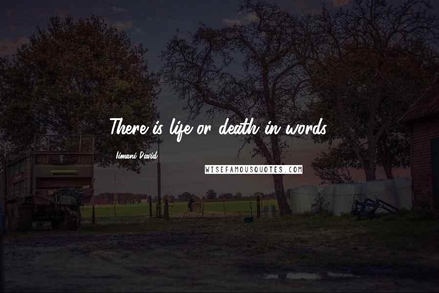 Iimani David Quotes: There is life or death in words.