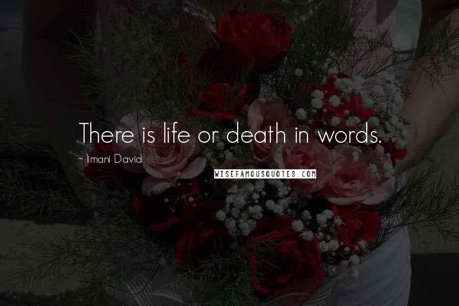 Iimani David Quotes: There is life or death in words.