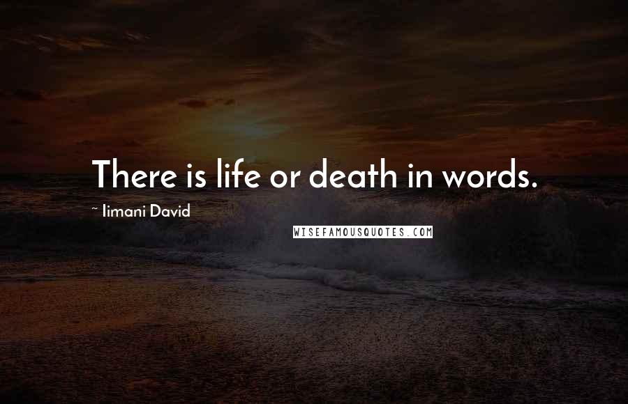 Iimani David Quotes: There is life or death in words.