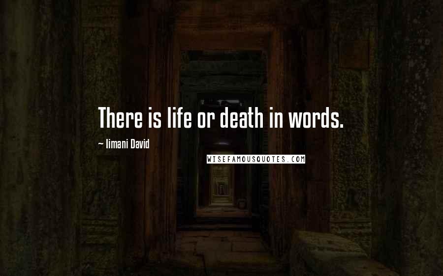 Iimani David Quotes: There is life or death in words.