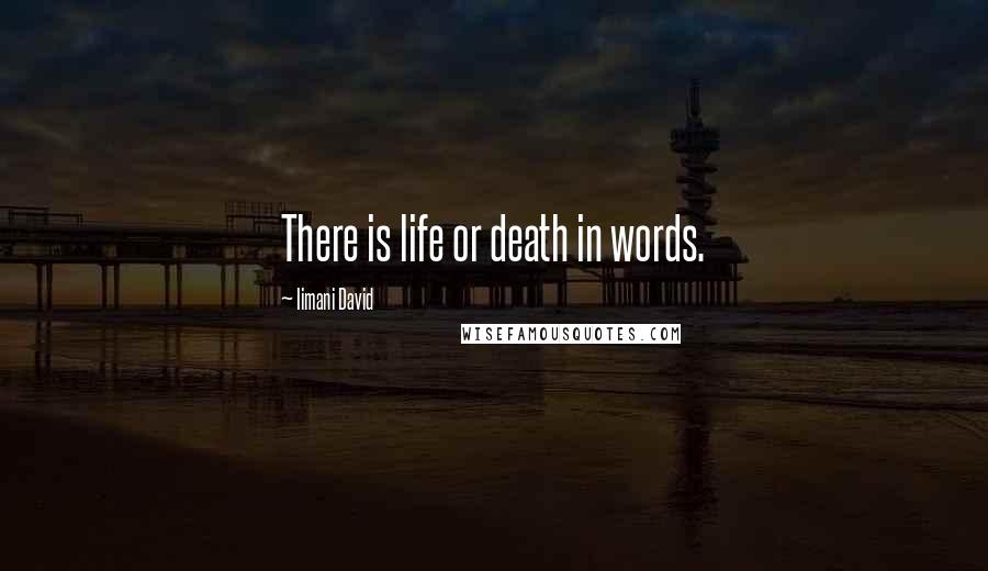 Iimani David Quotes: There is life or death in words.