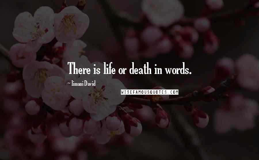 Iimani David Quotes: There is life or death in words.