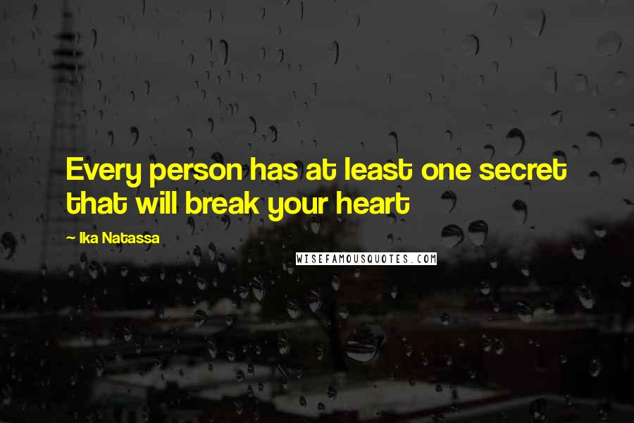 Ika Natassa Quotes: Every person has at least one secret that will break your heart