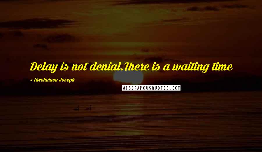 Ikechukwu Joseph Quotes: Delay is not denial.There is a waiting time