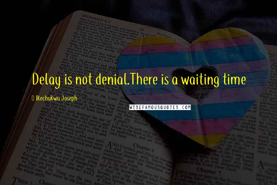 Ikechukwu Joseph Quotes: Delay is not denial.There is a waiting time