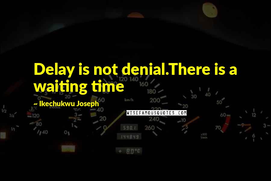 Ikechukwu Joseph Quotes: Delay is not denial.There is a waiting time