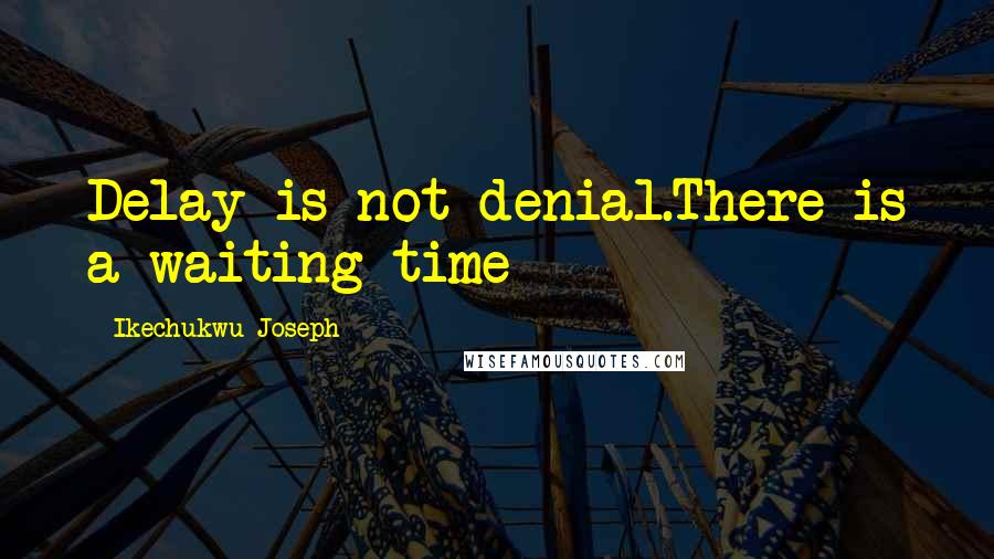Ikechukwu Joseph Quotes: Delay is not denial.There is a waiting time
