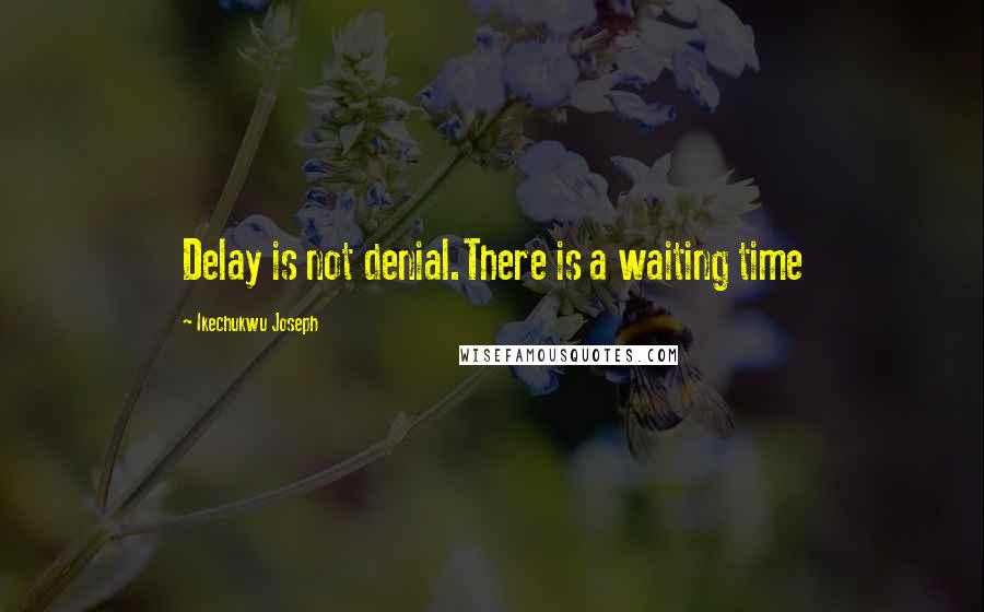 Ikechukwu Joseph Quotes: Delay is not denial.There is a waiting time