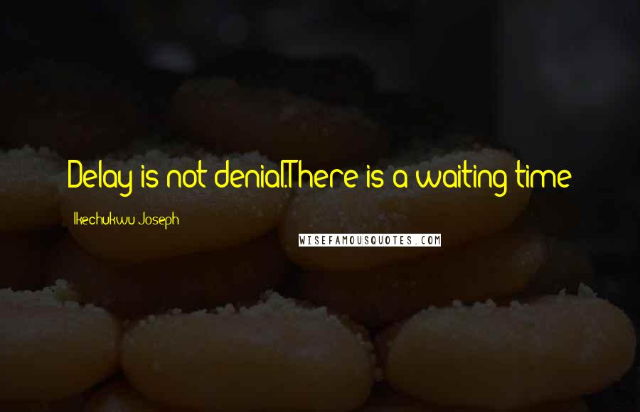 Ikechukwu Joseph Quotes: Delay is not denial.There is a waiting time