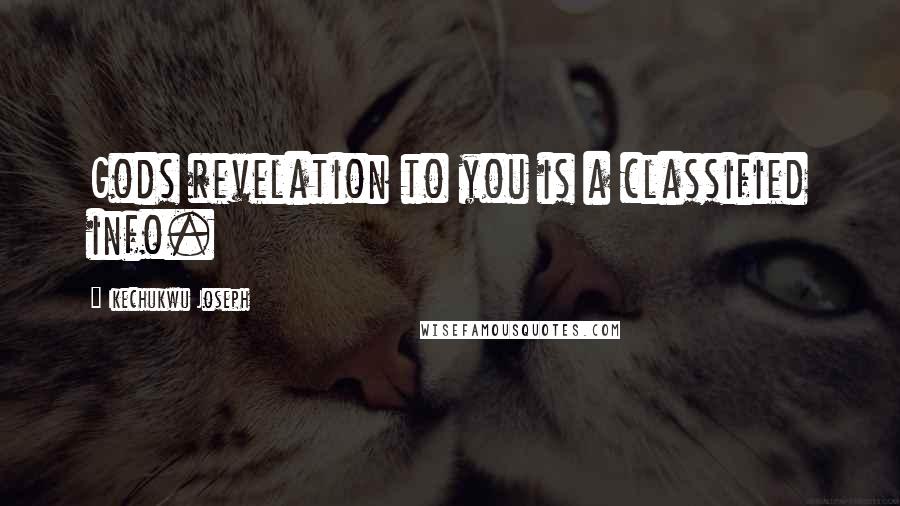 Ikechukwu Joseph Quotes: Gods revelation to you is a classified info.