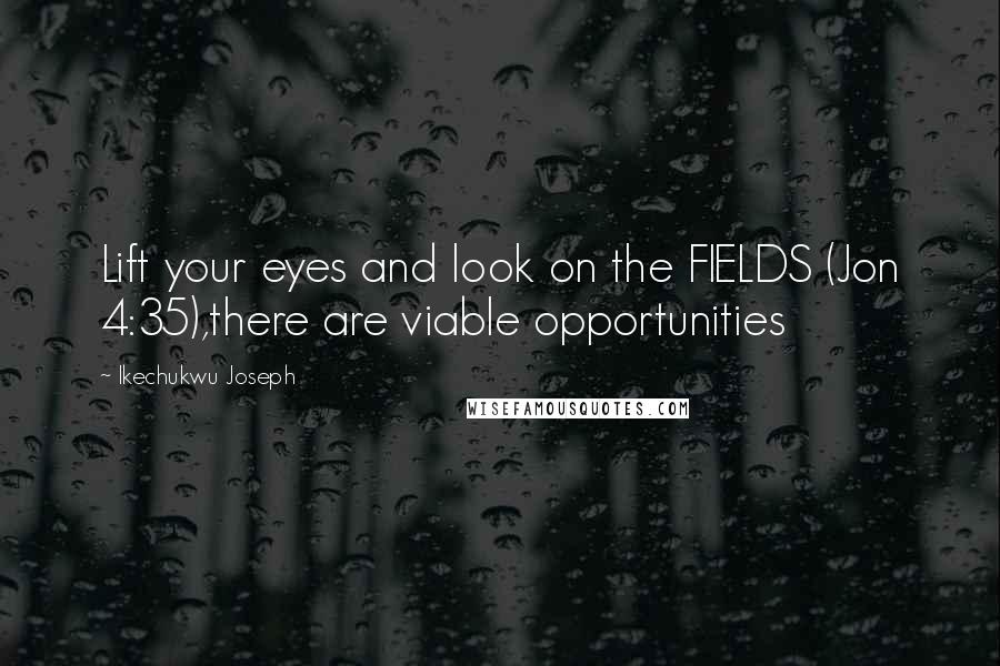 Ikechukwu Joseph Quotes: Lift your eyes and look on the FIELDS (Jon 4:35),there are viable opportunities