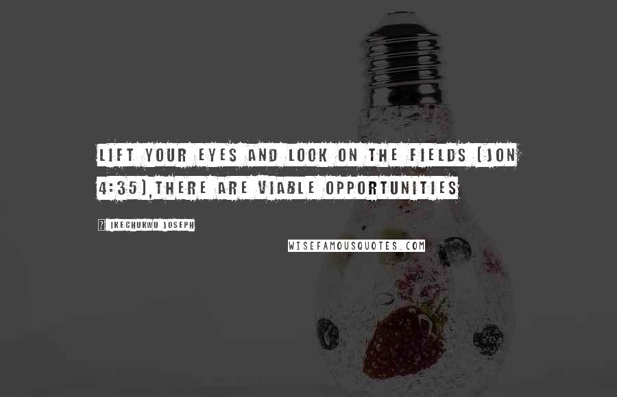 Ikechukwu Joseph Quotes: Lift your eyes and look on the FIELDS (Jon 4:35),there are viable opportunities