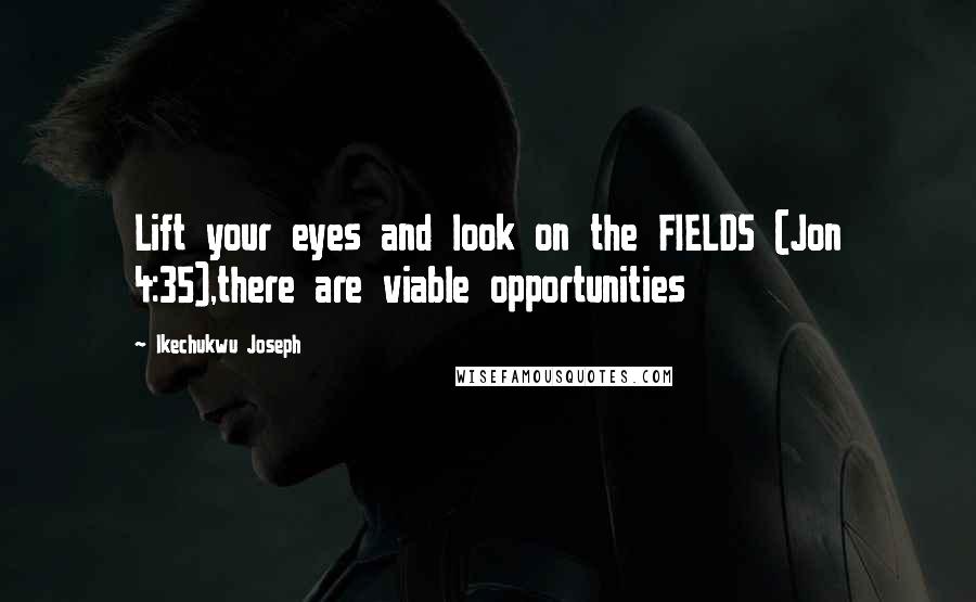 Ikechukwu Joseph Quotes: Lift your eyes and look on the FIELDS (Jon 4:35),there are viable opportunities