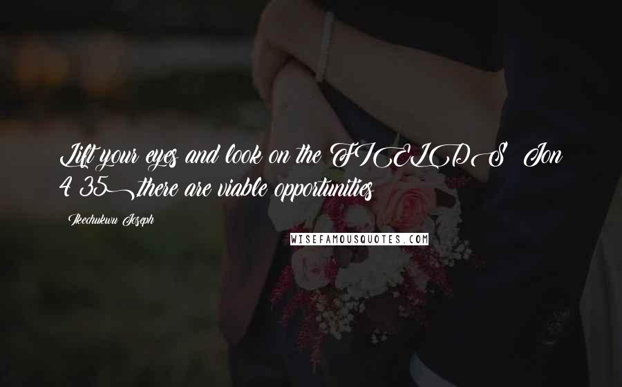 Ikechukwu Joseph Quotes: Lift your eyes and look on the FIELDS (Jon 4:35),there are viable opportunities