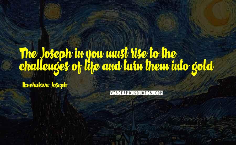 Ikechukwu Joseph Quotes: The Joseph in you must rise to the challenges of life and turn them into gold.