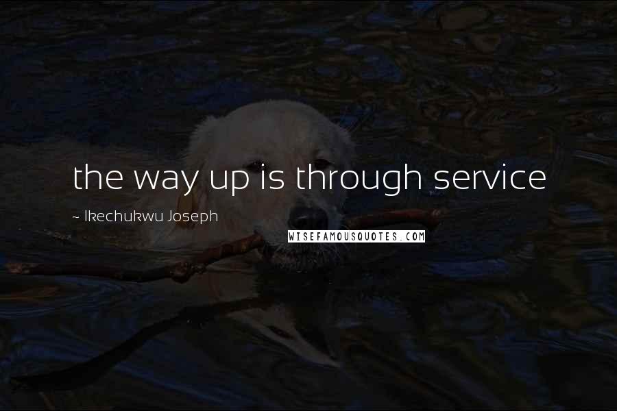 Ikechukwu Joseph Quotes: the way up is through service