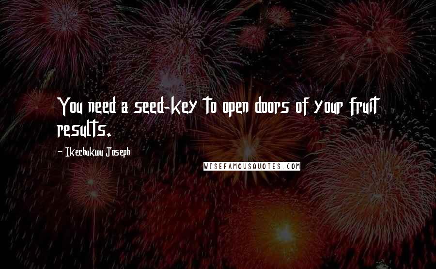 Ikechukwu Joseph Quotes: You need a seed-key to open doors of your fruit results.