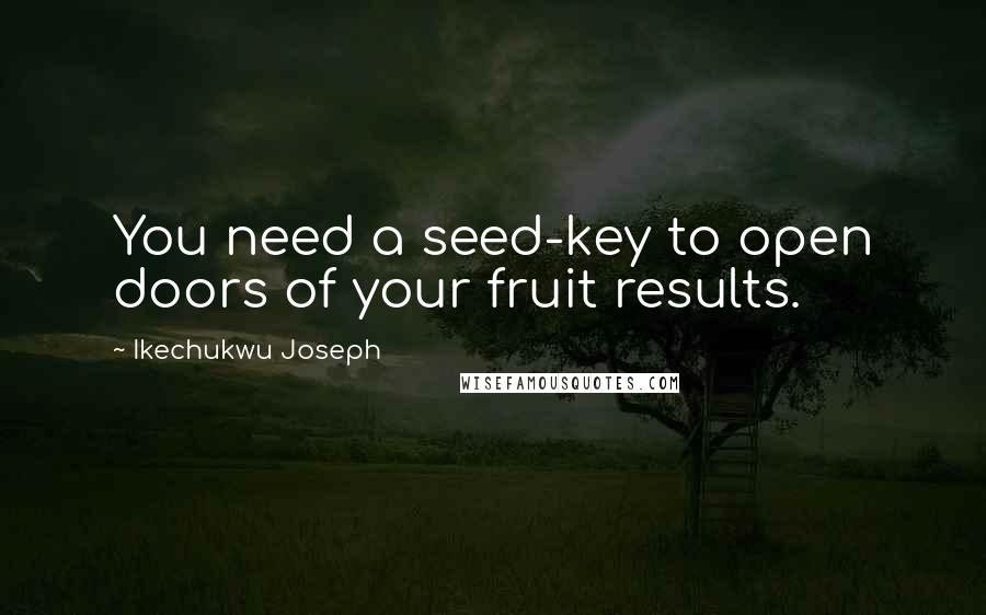 Ikechukwu Joseph Quotes: You need a seed-key to open doors of your fruit results.