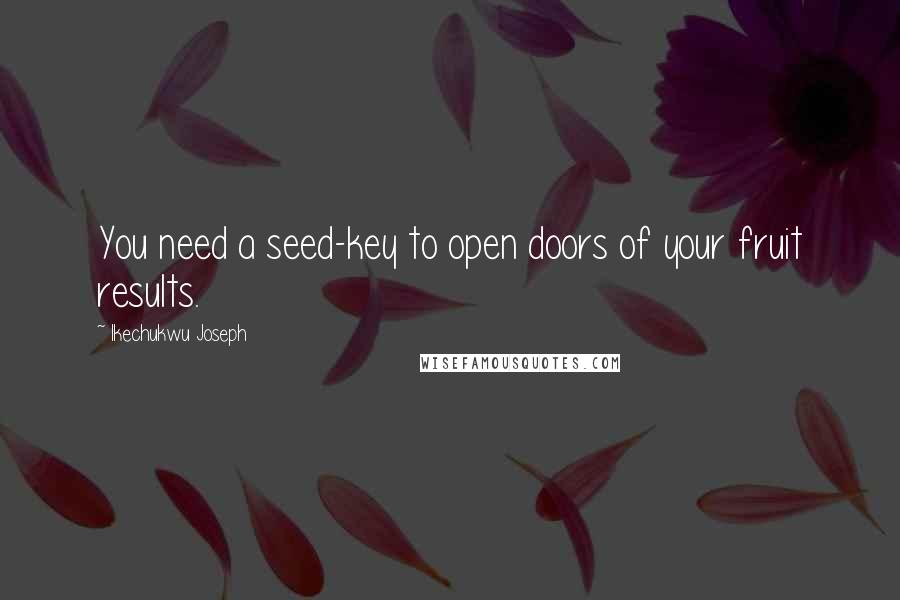 Ikechukwu Joseph Quotes: You need a seed-key to open doors of your fruit results.