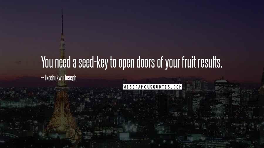 Ikechukwu Joseph Quotes: You need a seed-key to open doors of your fruit results.