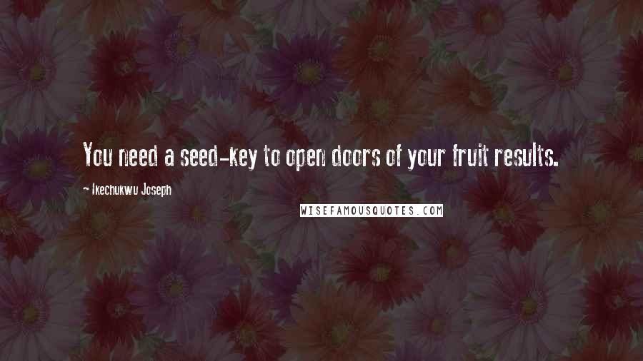 Ikechukwu Joseph Quotes: You need a seed-key to open doors of your fruit results.