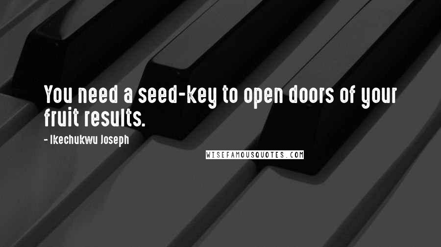 Ikechukwu Joseph Quotes: You need a seed-key to open doors of your fruit results.