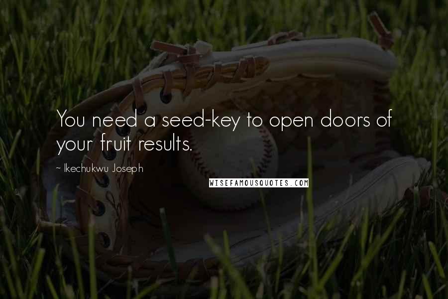 Ikechukwu Joseph Quotes: You need a seed-key to open doors of your fruit results.
