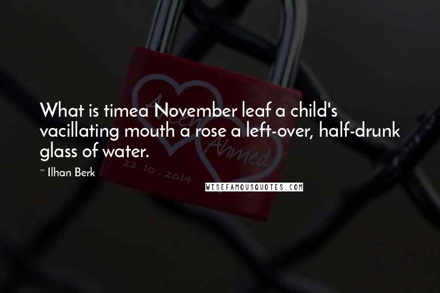 Ilhan Berk Quotes: What is timea November leaf a child's vacillating mouth a rose a left-over, half-drunk glass of water.