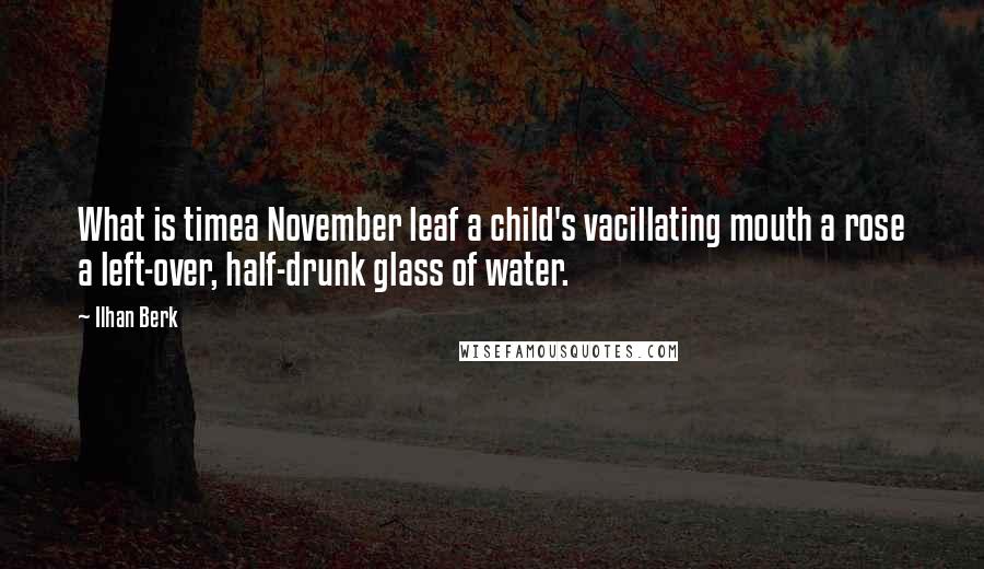 Ilhan Berk Quotes: What is timea November leaf a child's vacillating mouth a rose a left-over, half-drunk glass of water.