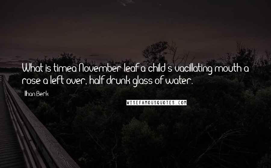 Ilhan Berk Quotes: What is timea November leaf a child's vacillating mouth a rose a left-over, half-drunk glass of water.