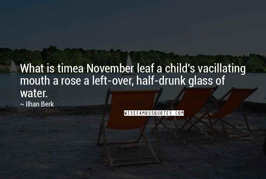 Ilhan Berk Quotes: What is timea November leaf a child's vacillating mouth a rose a left-over, half-drunk glass of water.