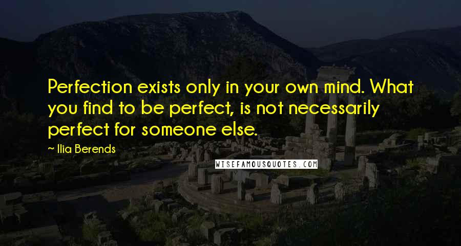 Ilia Berends Quotes: Perfection exists only in your own mind. What you find to be perfect, is not necessarily perfect for someone else.