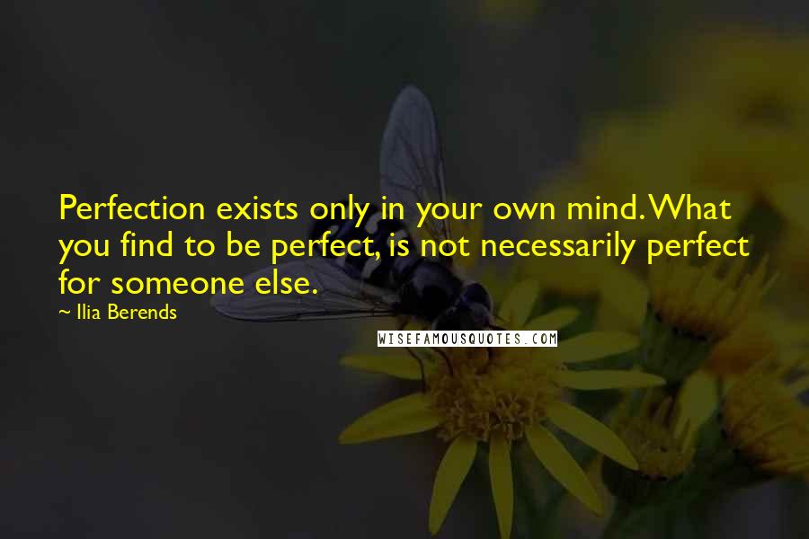 Ilia Berends Quotes: Perfection exists only in your own mind. What you find to be perfect, is not necessarily perfect for someone else.