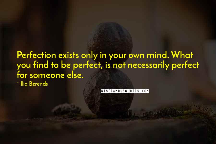 Ilia Berends Quotes: Perfection exists only in your own mind. What you find to be perfect, is not necessarily perfect for someone else.