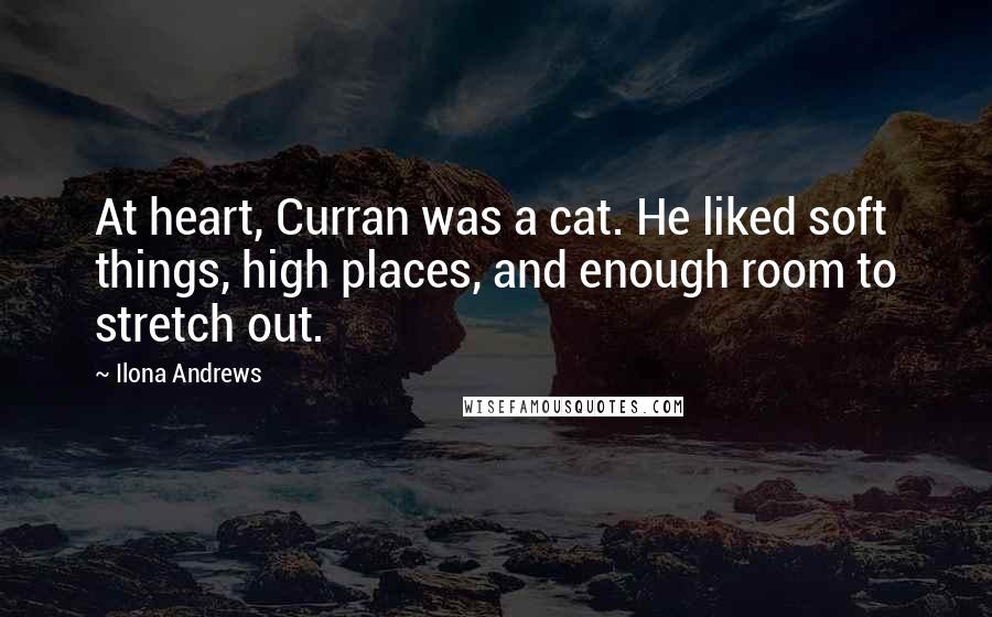 Ilona Andrews Quotes: At heart, Curran was a cat. He liked soft things, high places, and enough room to stretch out.